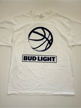 Hanes White Tee with Navy Graphic